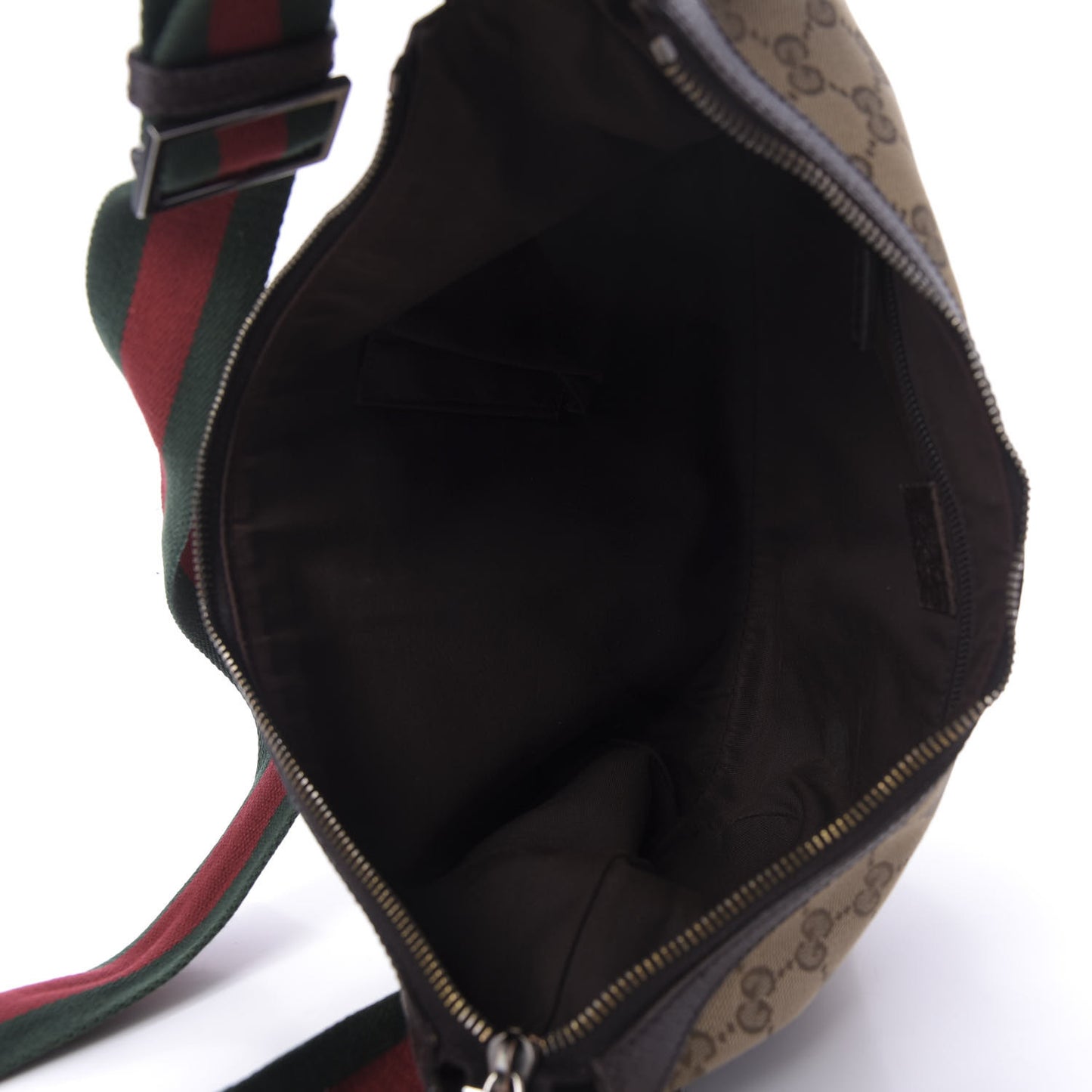 Monogram Web Medium Half Moon Hobo Dark Brown
