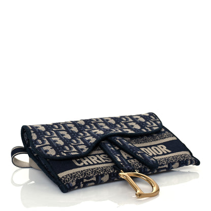 Christian Dior Oblique Slim Saddle Pouch Blue 4 of 14