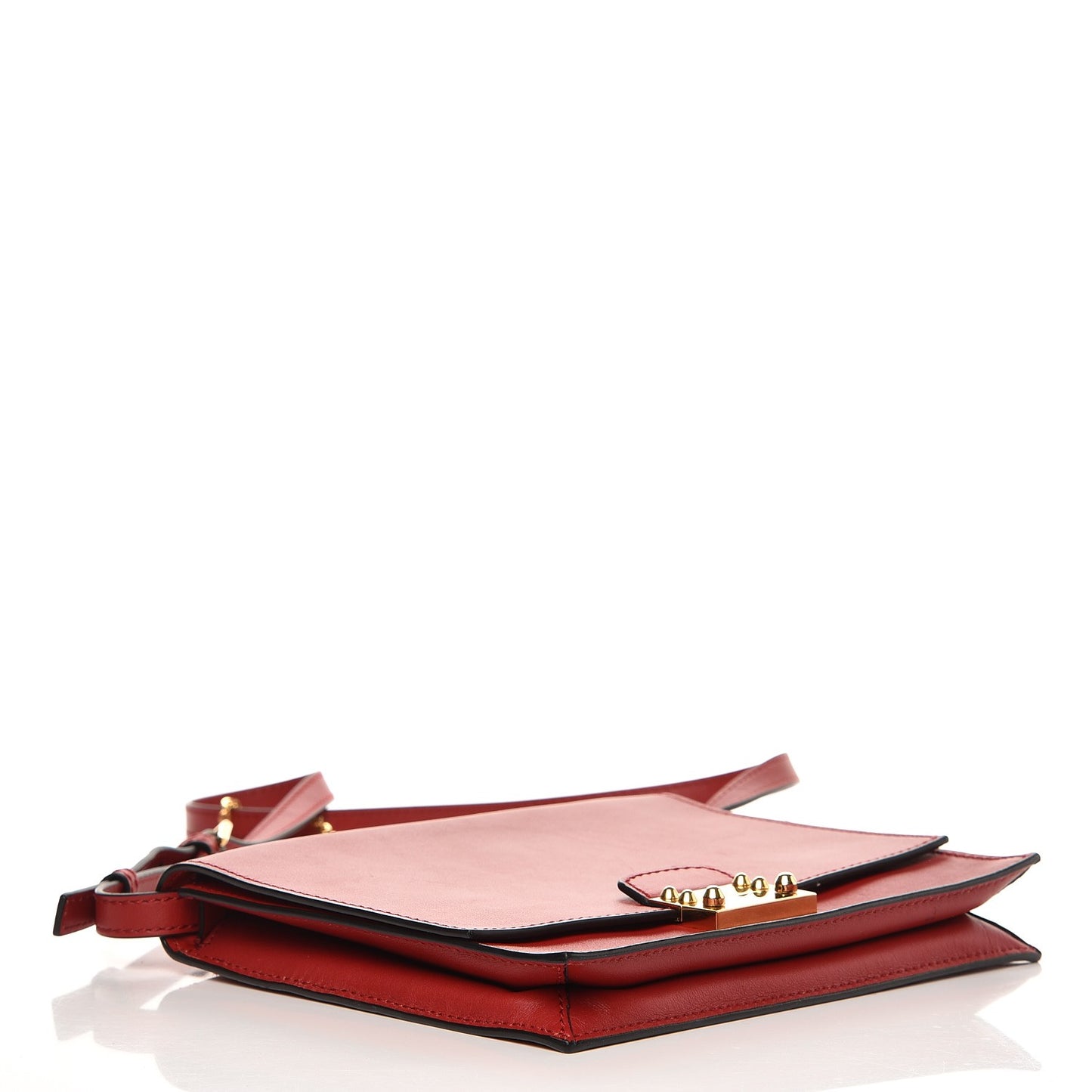 Vitello Shoulder Flap Bag Red