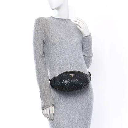 Chanel Lambskin Quilted Waist Bag Fanny Pack Black 2 of 11