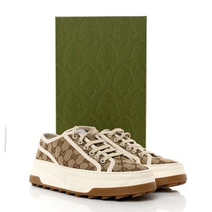 Gucci GG Monogram Womens 1977 Tennis Platform 52mm Sneakers 40 Beige Ebony Mystic White 10 of 10