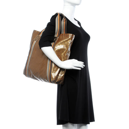 Gucci Crystal Monogram Medium Web Handle Vertical Tote Bronze 2 of 7