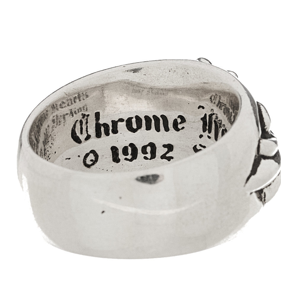Sterling Silver Double Floral Cross Ring 56 7.75