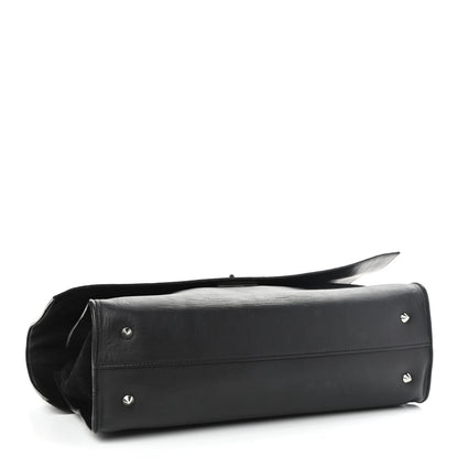 Givenchy Calfskin Crocodile Embossed Medium Shark Lock Satchel Black 4 of 11