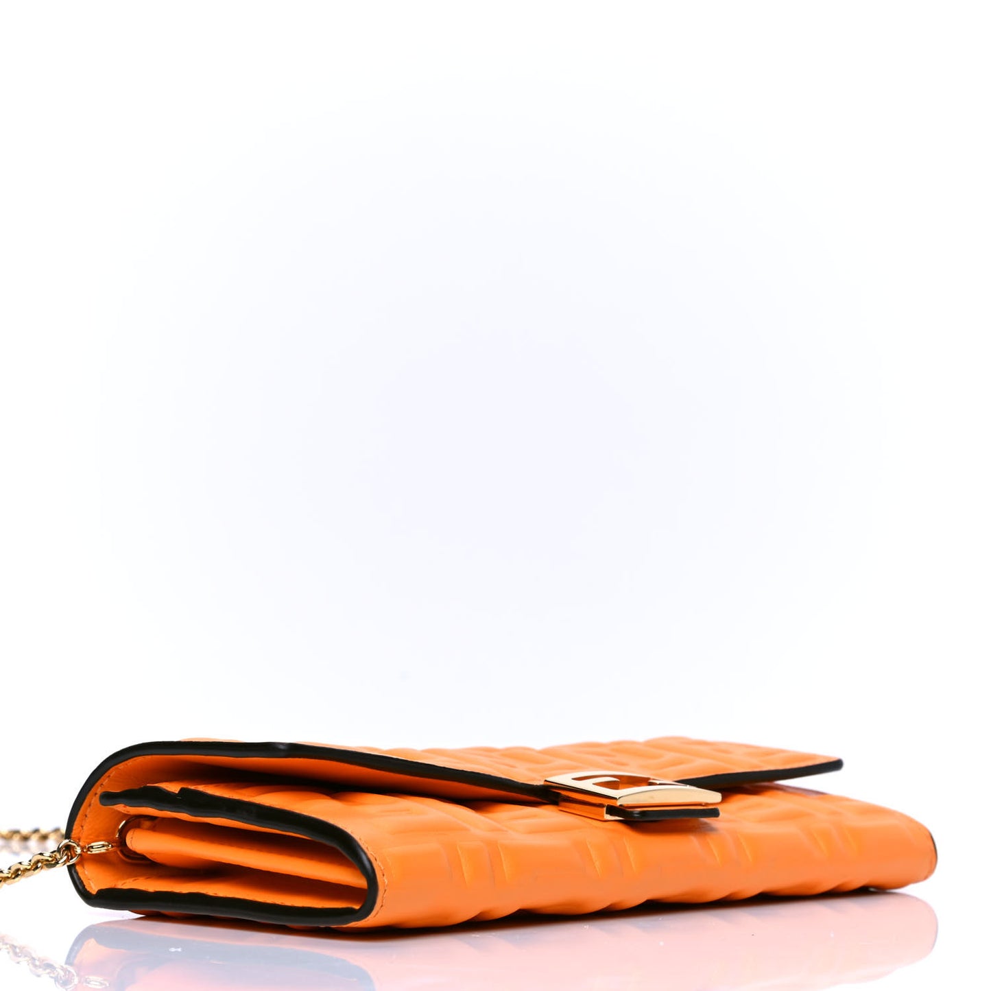 Nappa Matisse FF Embossed Continental Wallet On Chain Clementine