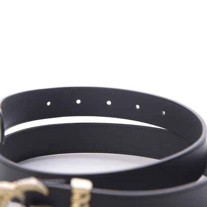 Gucci Moon Calfskin Torchon Double G 25mm Belt 80 32 Black 6 of 8