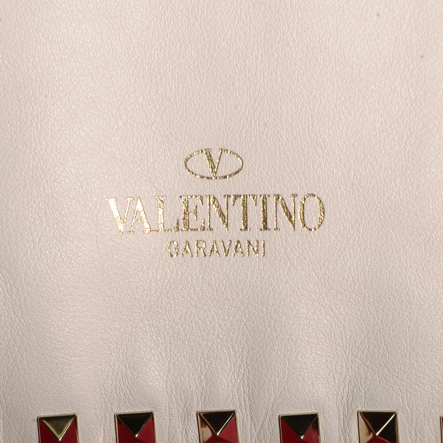 Valentino Garavani Vitello Oversized Rockstud Zip Wristlet Pouch Light Ivory 7 of 8