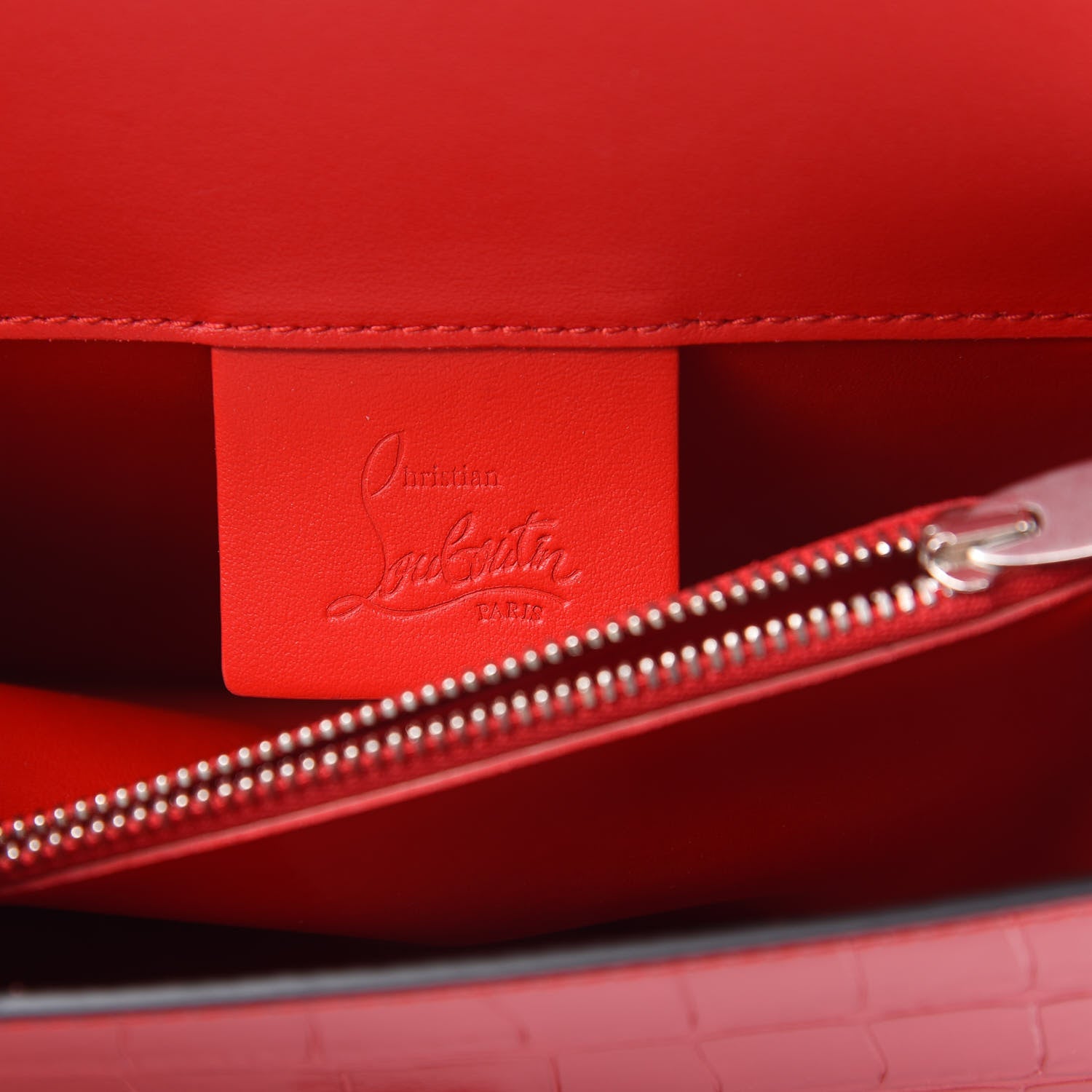 Christian Louboutin Crocodile Embossed Calfskin Small Elisa Top Handle Bag Loubi 6 of 10
