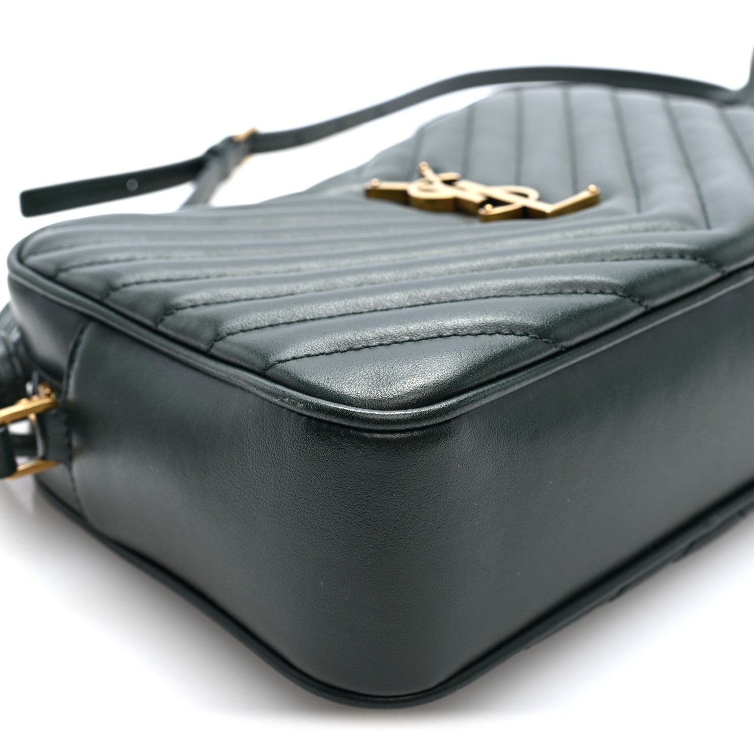 Saint Laurent Calfskin Matelasse Monogram Lou Camera Bag Vert Fonce 8 of 9