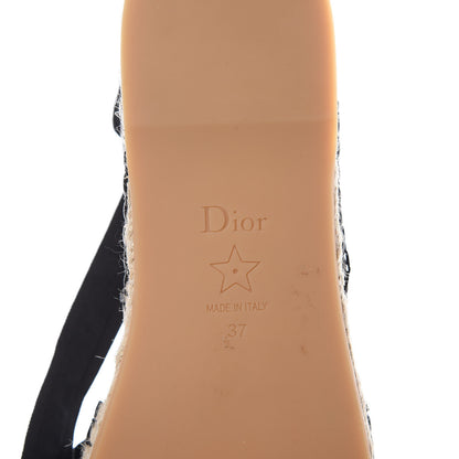 Christian Dior Calfskin Nicely-D Ankle Tie Espadrilles Flats 37 Black 8 of 9