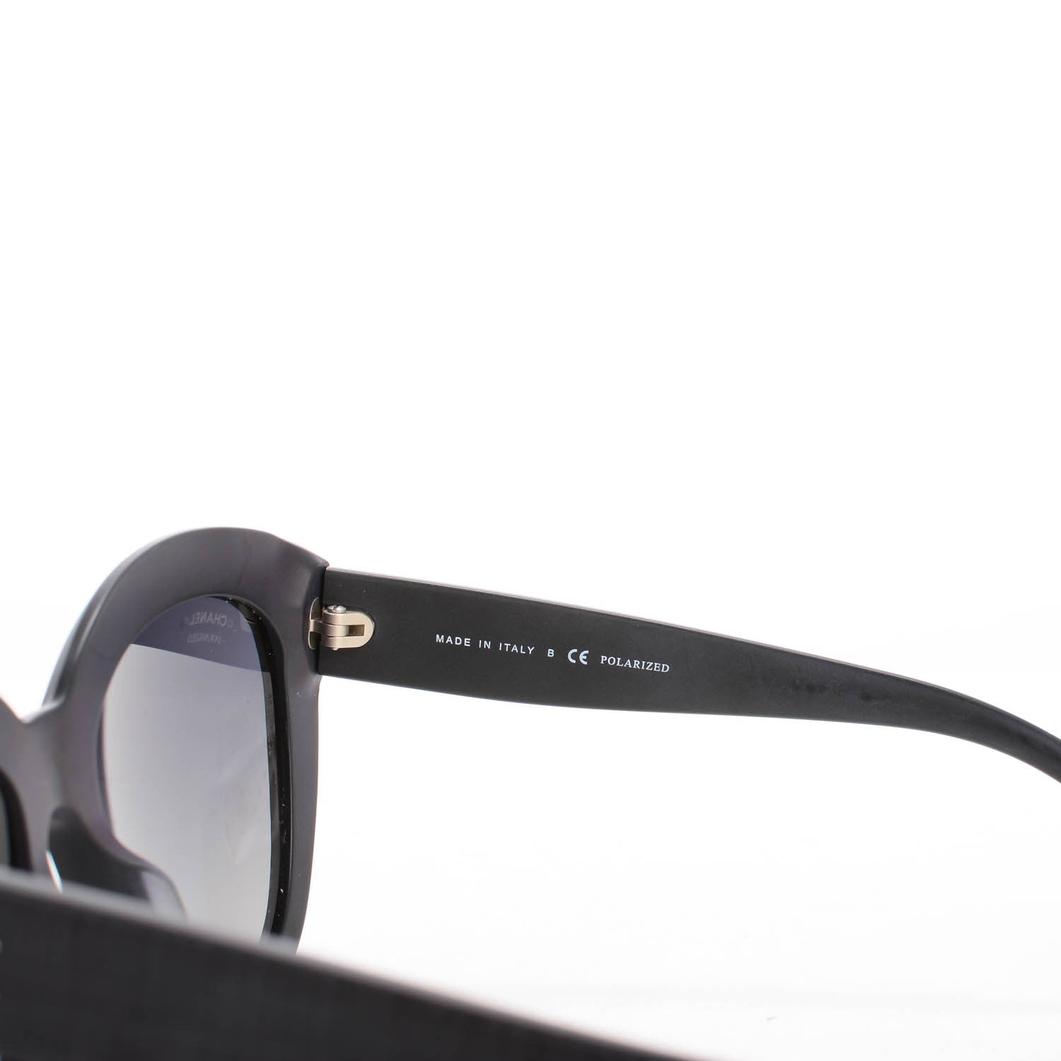 Chanel Tweed Effect CC Polarized Butterfly Signature Sunglasses 5332-A Black 5 of 6