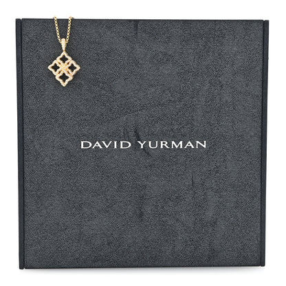 David Yurman 18K Yellow Gold Diamond Cable Collectibles Quatrefoil Pendant Necklace 6 of 6