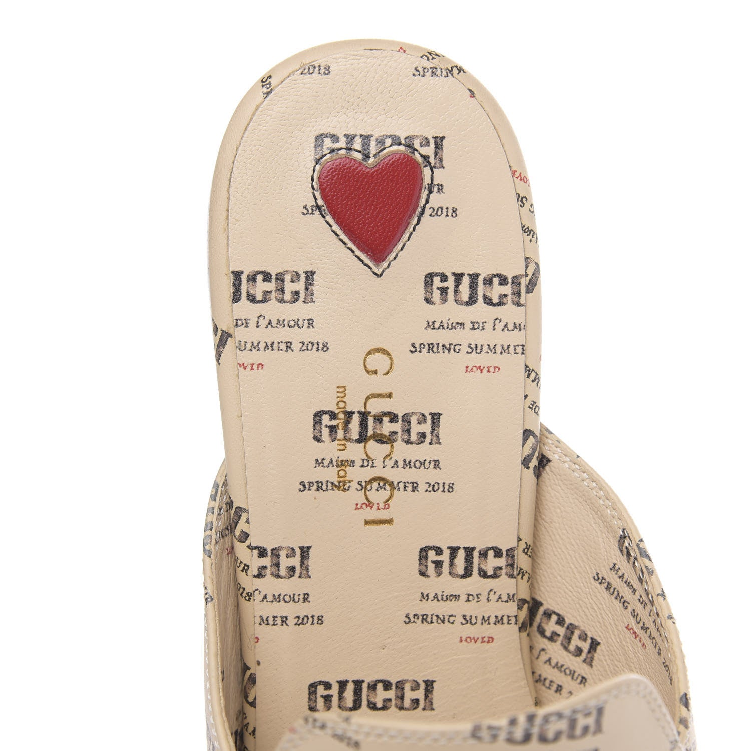 Gucci Calfskin Stamp Print Womens Princetown Slippers 37 Soy Black 7 of 9