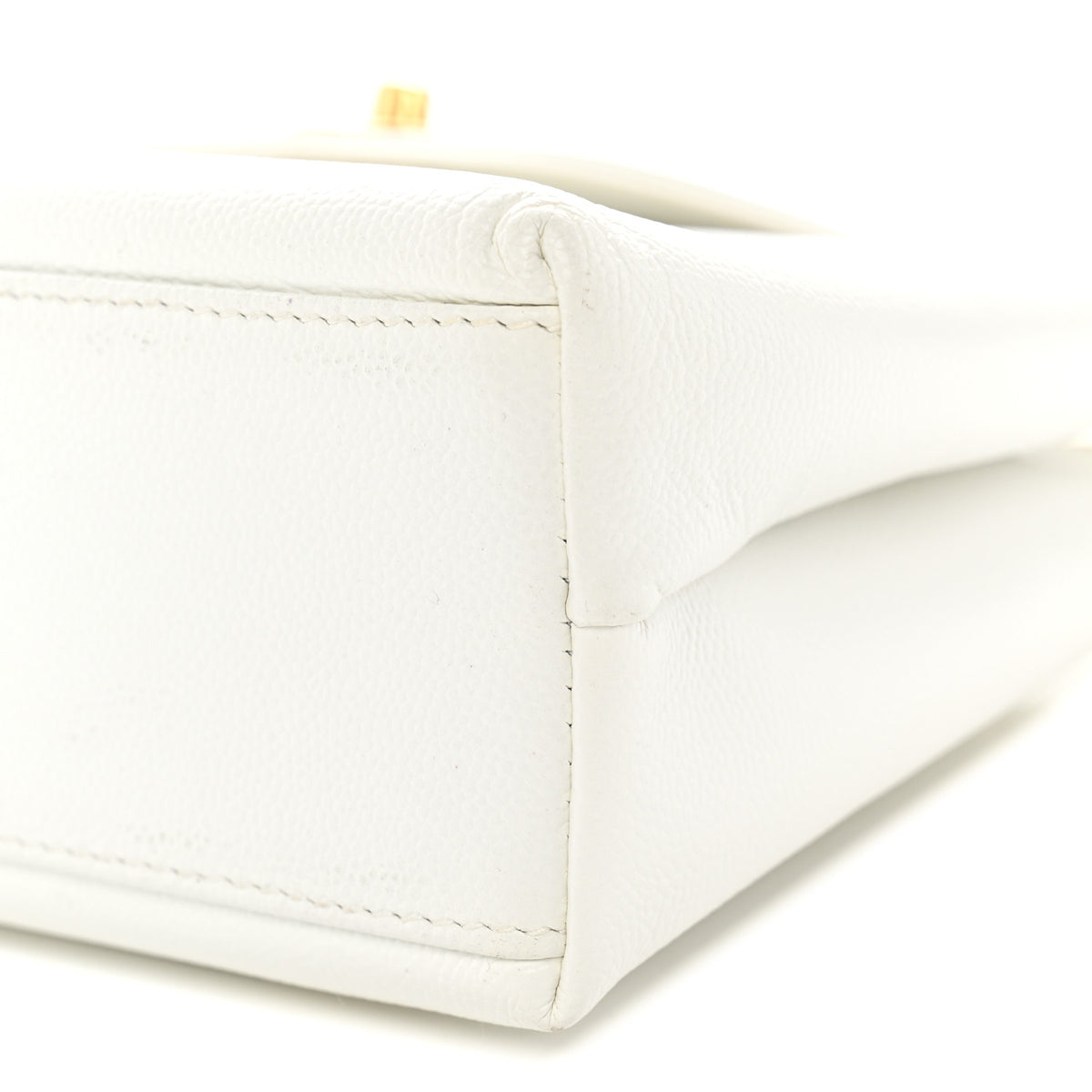 Caviar Top Handle Bag White