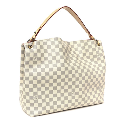 Louis Vuitton Damier Azur Graceful MM Rose Ballerine 2 of 9