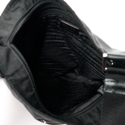 Prada Tessuto Nylon Saffiano Flat Messenger Bag Black 5 of 12