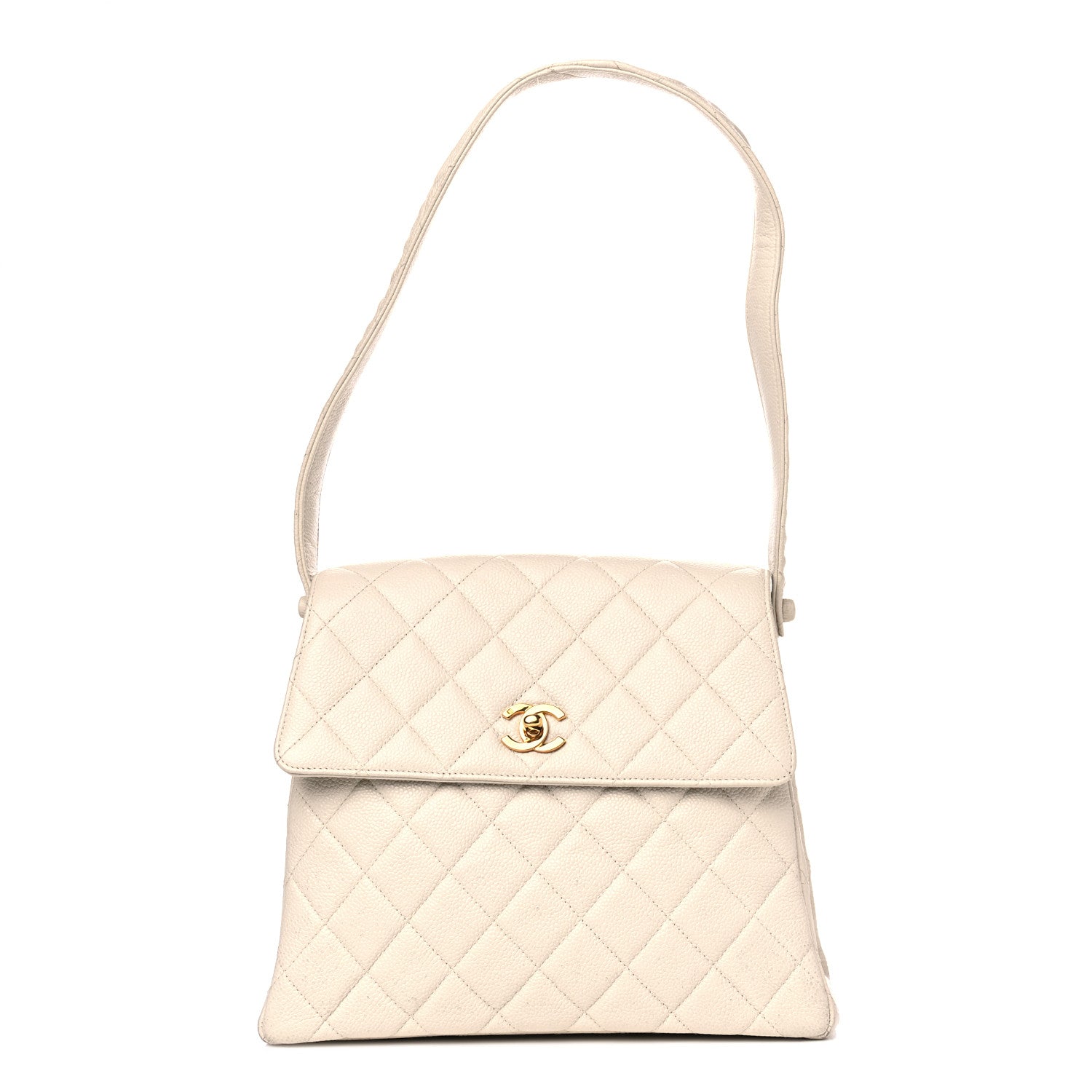 Chanel Caviar Quilted Shoulder Bag White 1 of 15