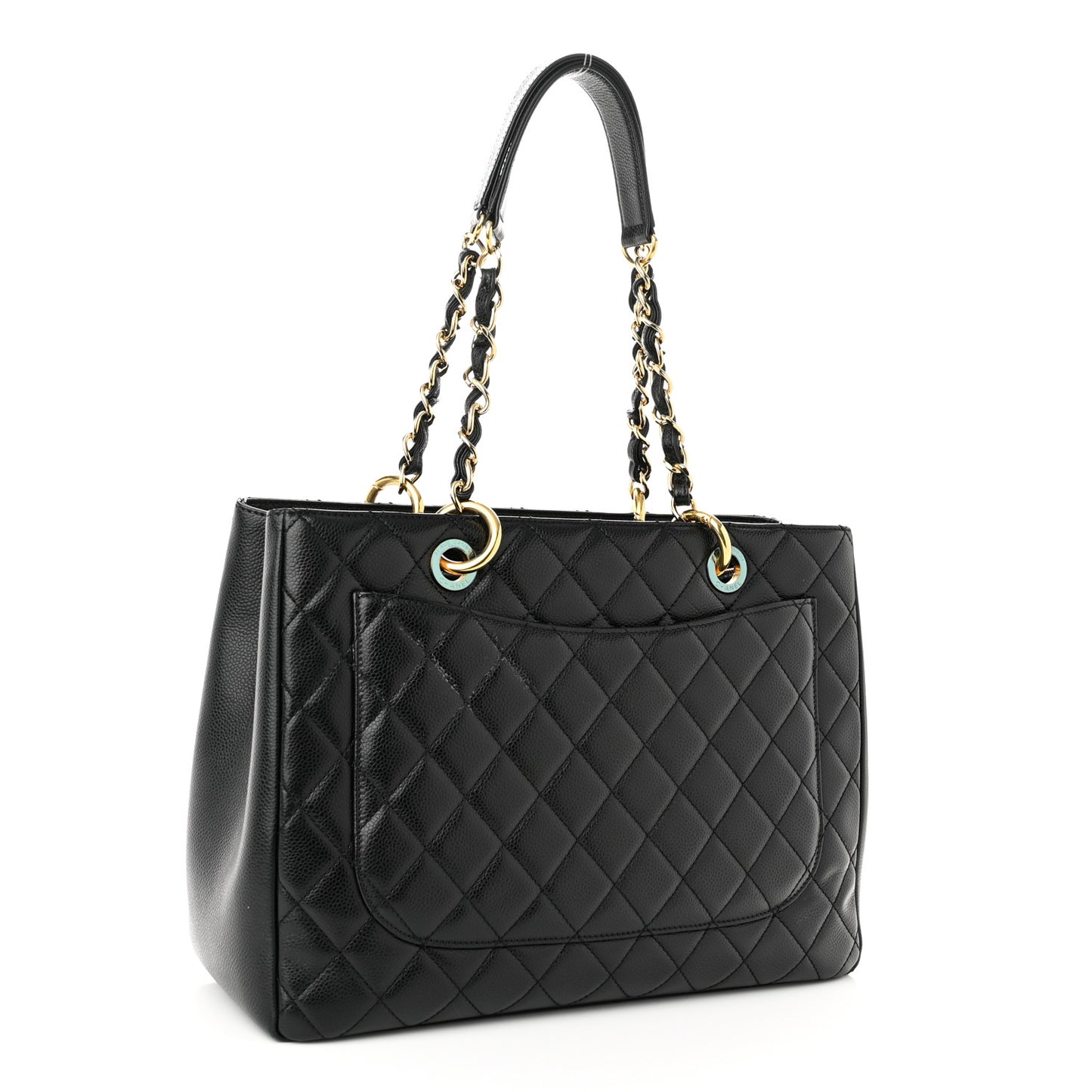 Caviar Quilted Grand Shopping Tote GST Black