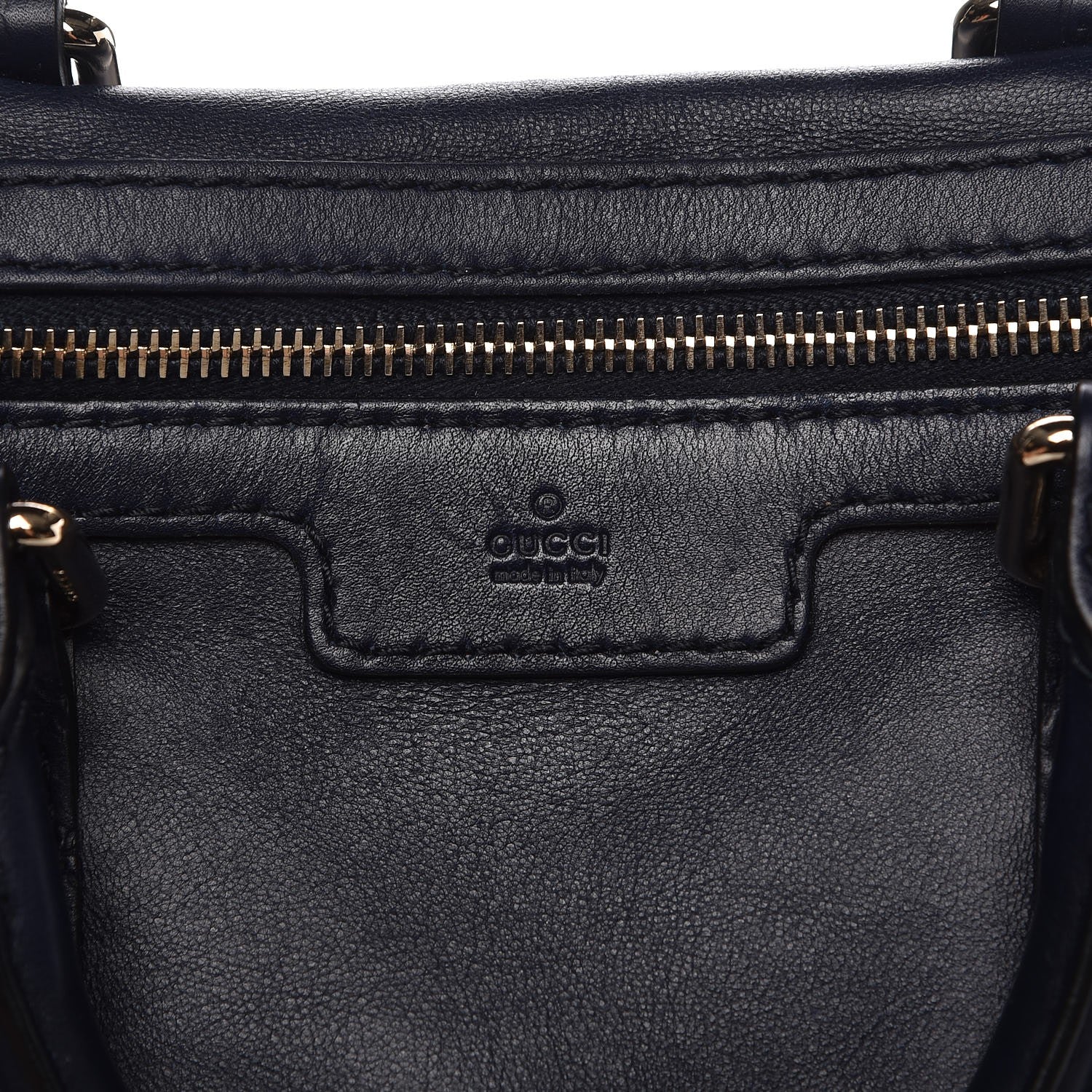 Gucci Calfskin Microguccissima Trim Medium Joy Boston Navy Blue 7 of 15