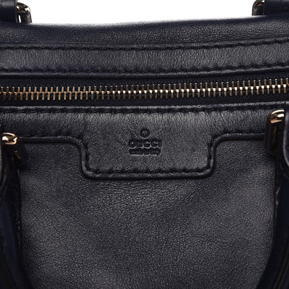 Gucci Calfskin Microguccissima Trim Medium Joy Boston Navy Blue 7 of 15
