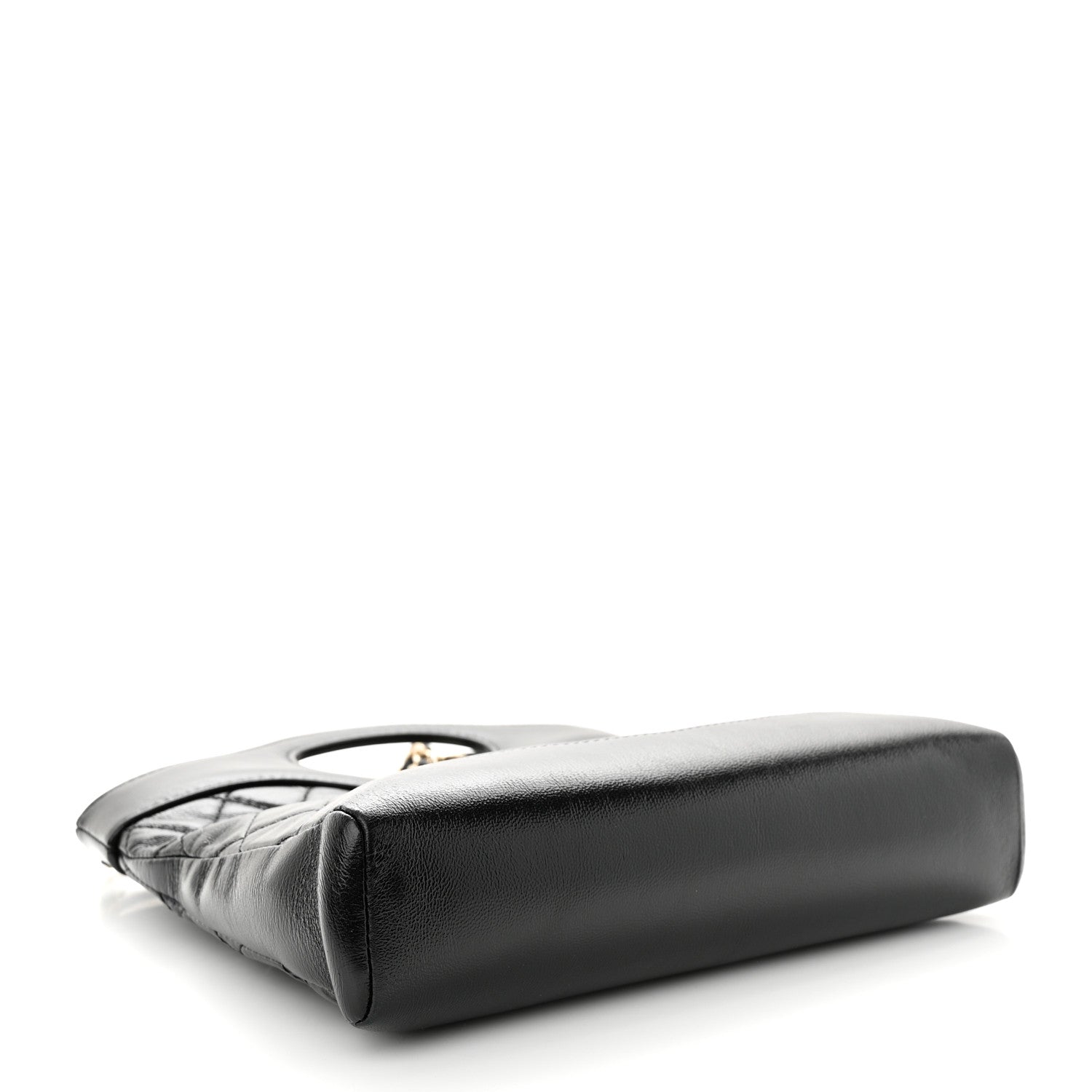 Chanel Shiny Crumpled Calfskin Quilted Mini 31 Shopping Bag Black 4 of 12