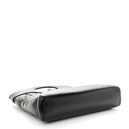 Chanel Shiny Crumpled Calfskin Quilted Mini 31 Shopping Bag Black 4 of 12