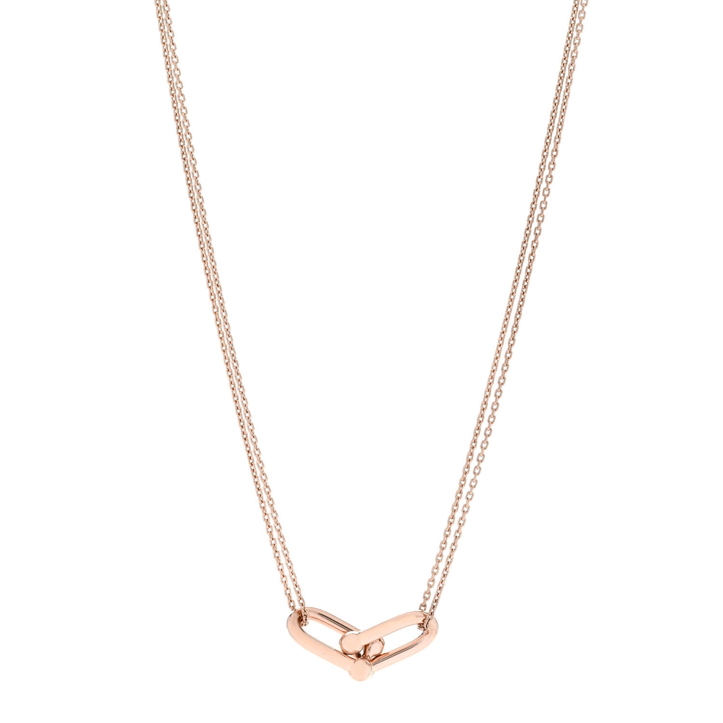 18K Rose Gold HardWear Double Link Pendant Necklace