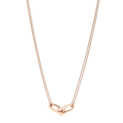 Tiffany 18K Rose Gold HardWear Double Link Pendant Necklace 1 of 7