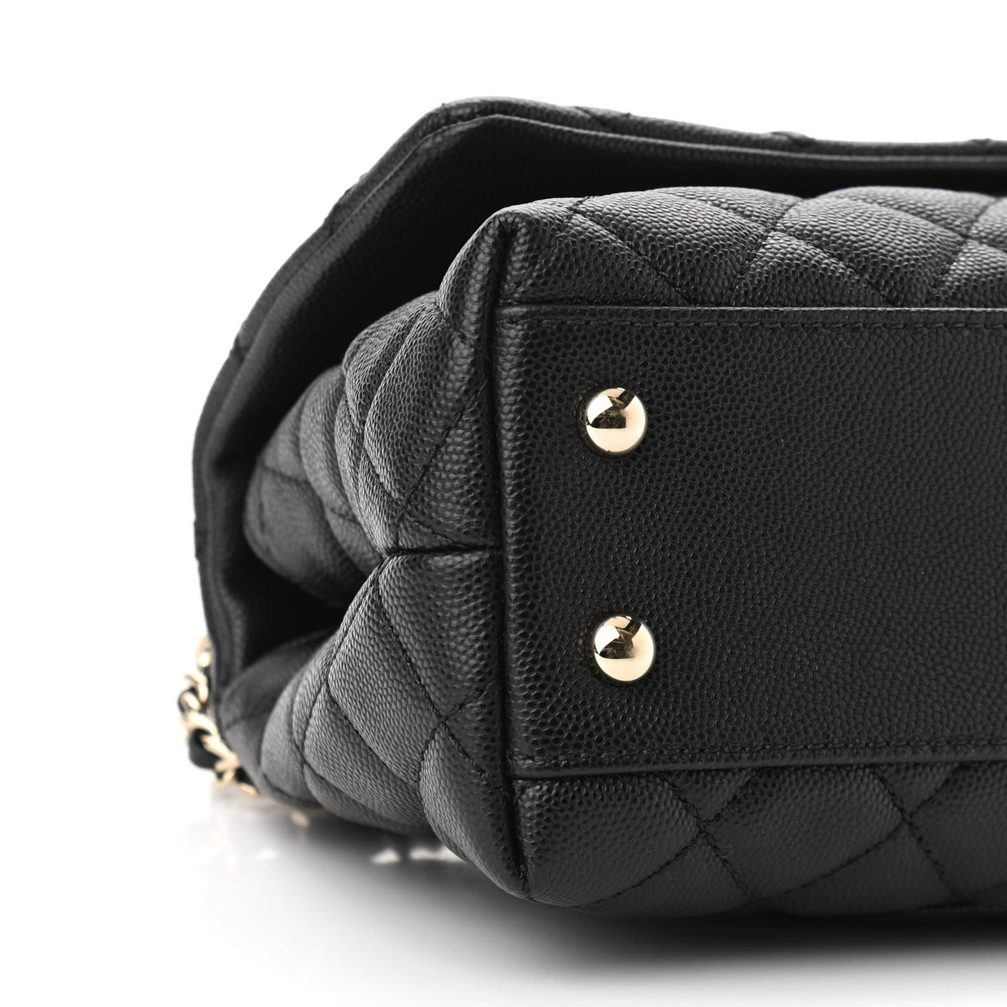 Caviar Quilted Mini Coco Handle Flap Black