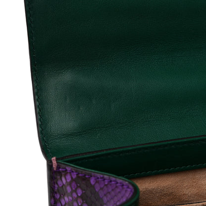 Gucci Snakeskin Small Padlock Shoulder Bag Green Pink Purple 10 of 13