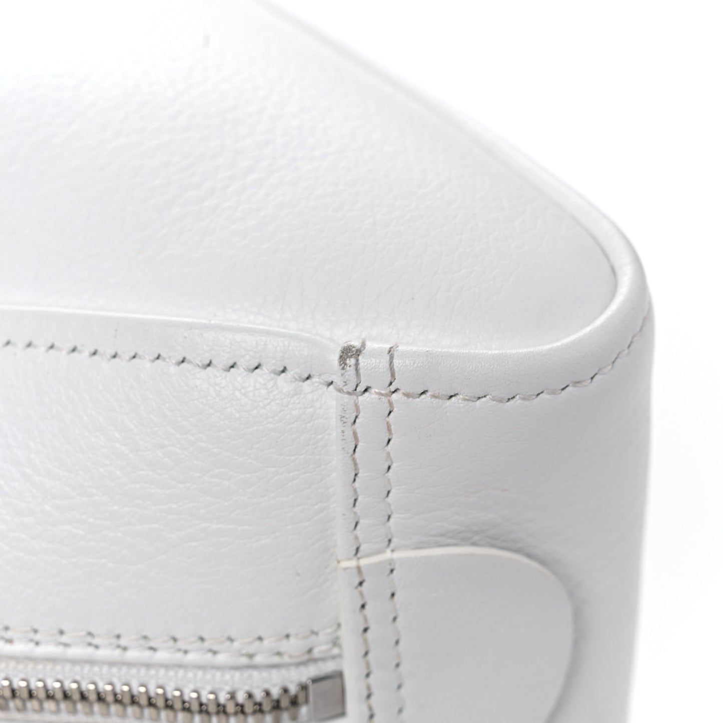 Calfskin S Triangle Duffle White