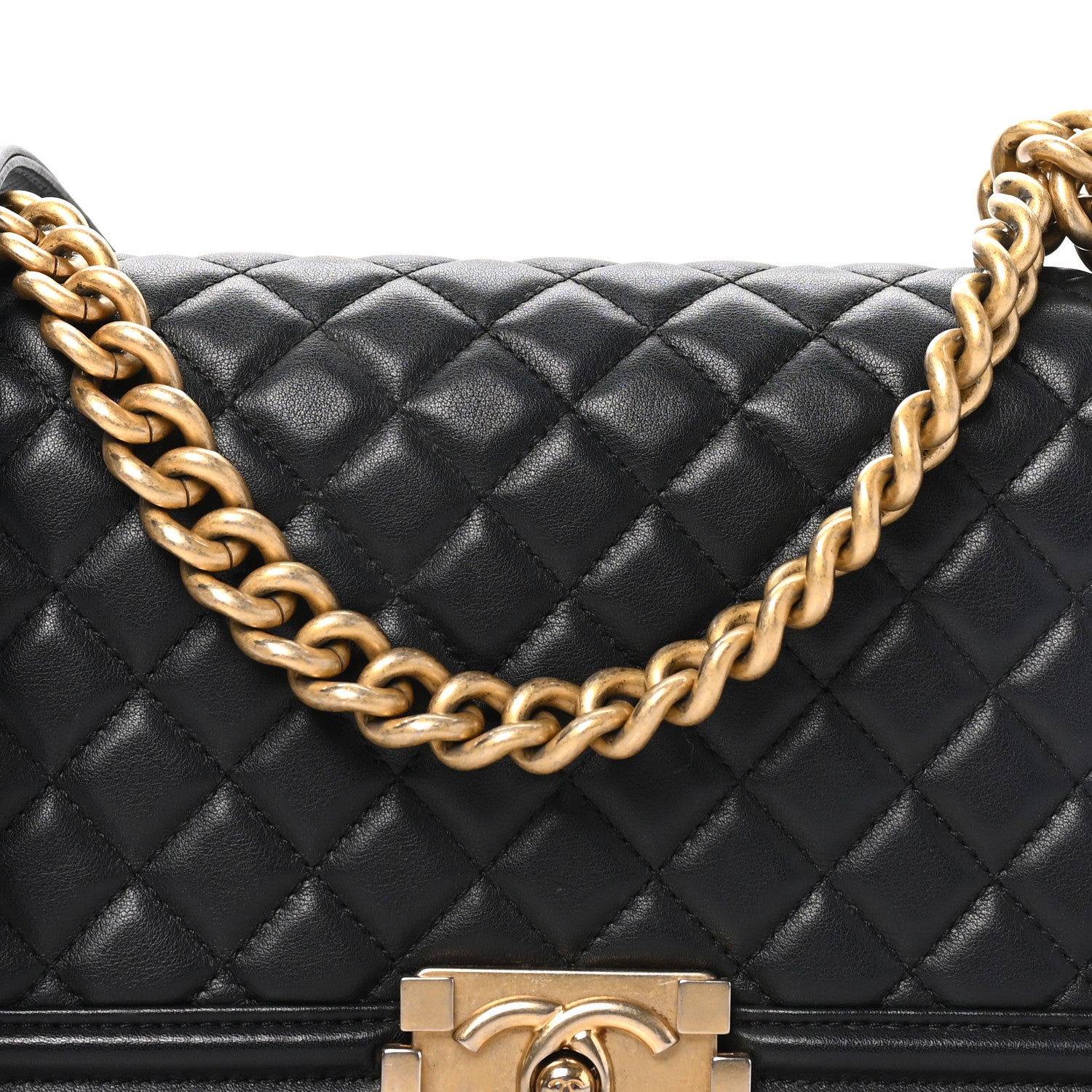 Chanel Lambskin Quilted Medium Boy Flap Black 8 of 10