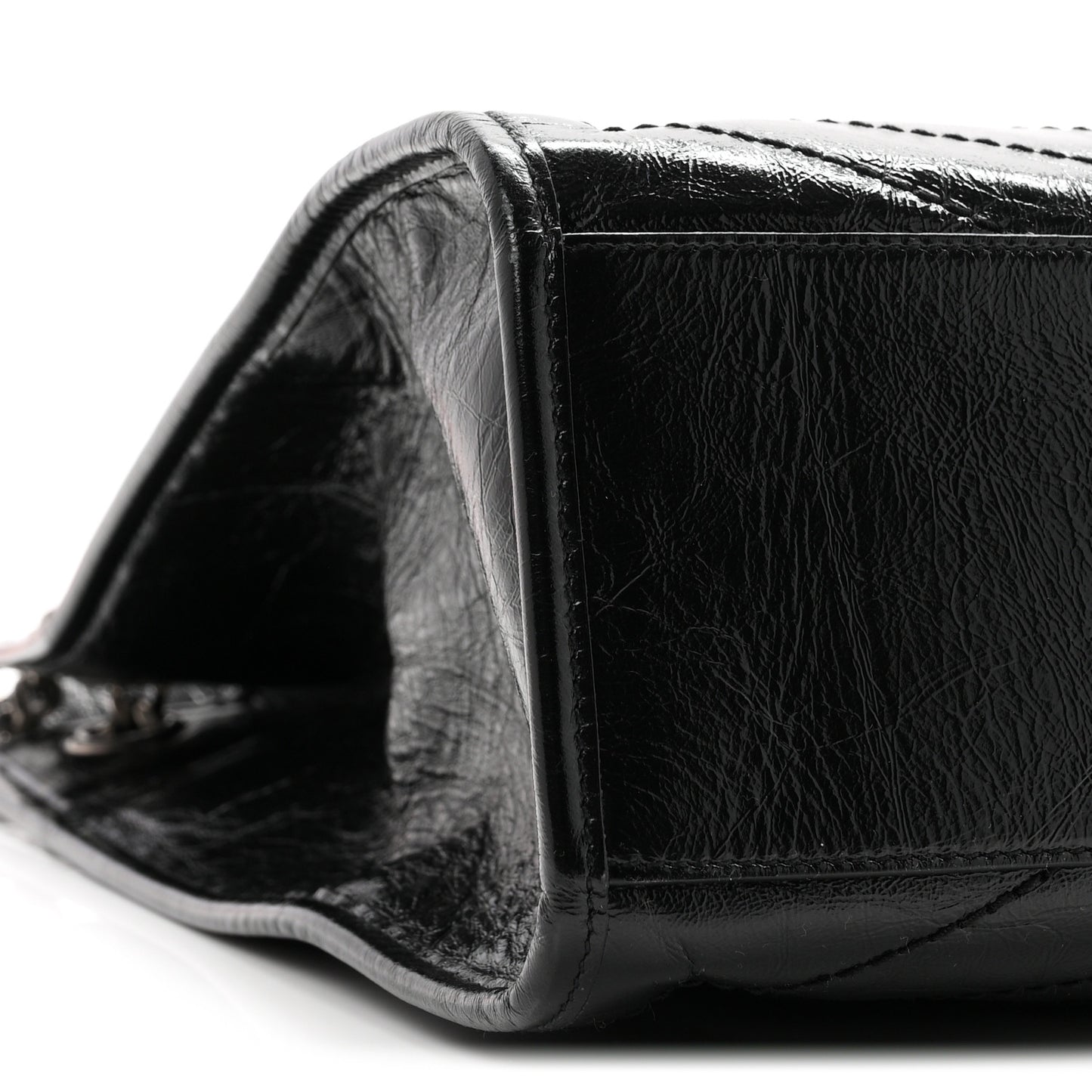 Crinkled Calfskin Matelasse Monogram Large Niki Shopper Tote Black