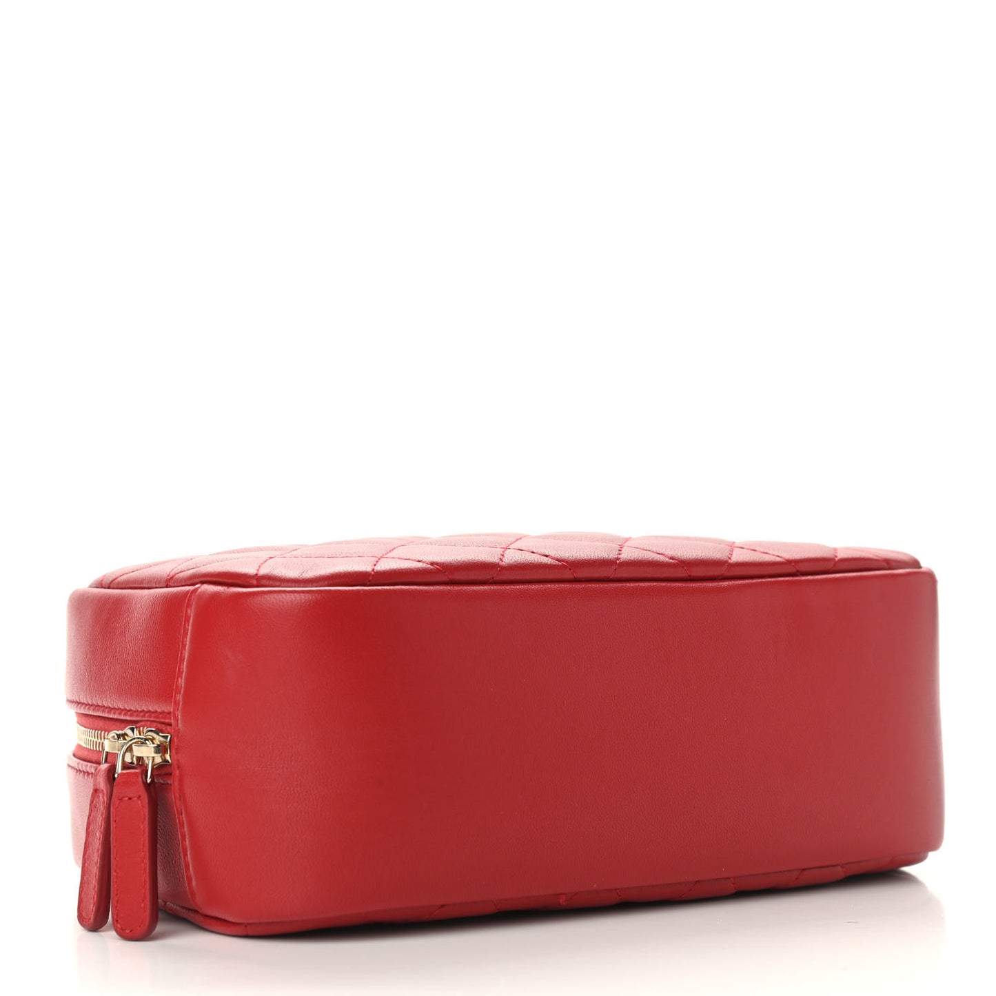 Caviar Quilted Medium Curvy Pouch Cosmetic Case Red