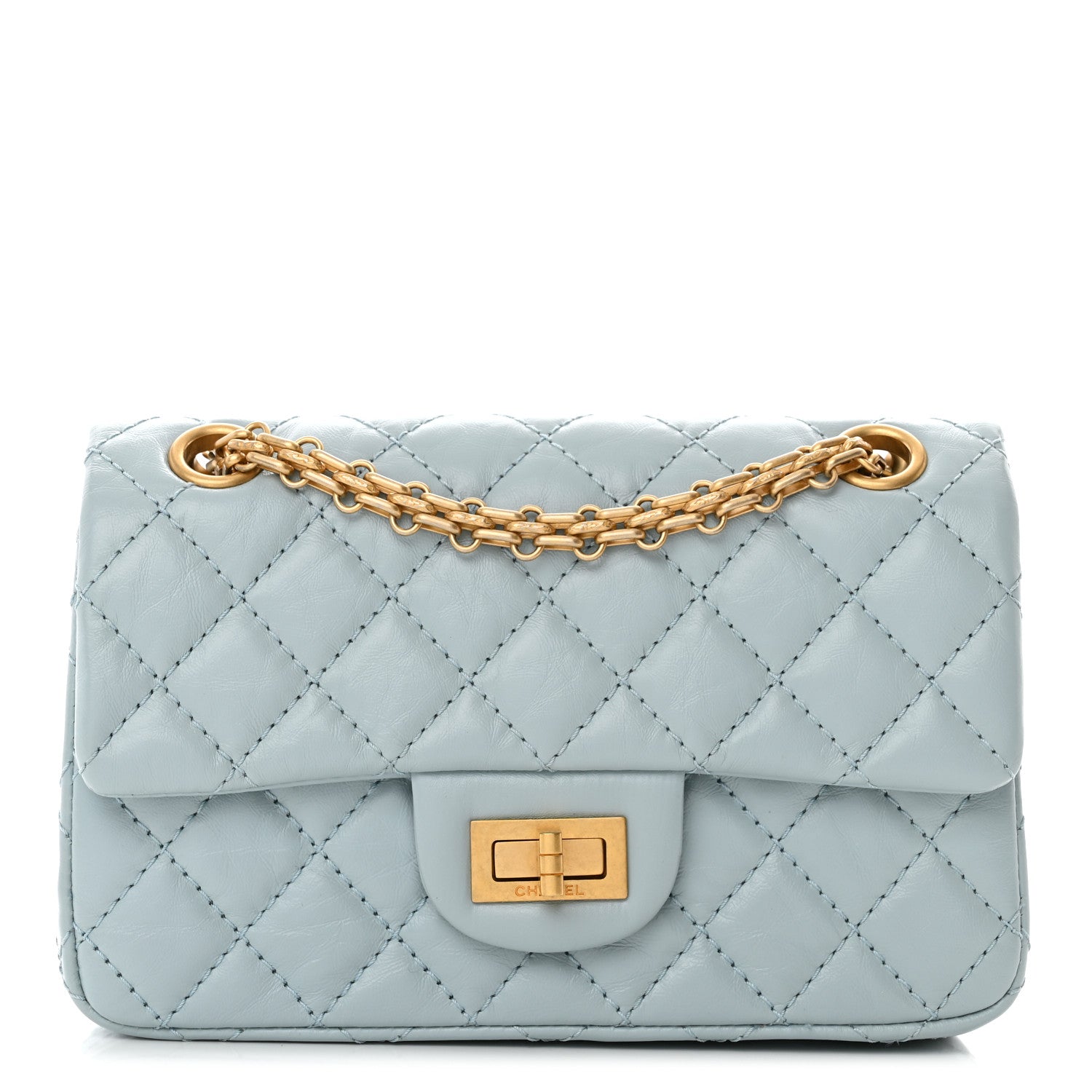 Chanel Aged Calfskin Quilted 2.55 Reissue Mini Flap Light Blue 1 of 11