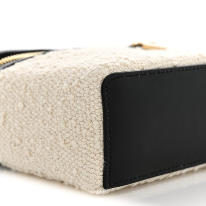 Chanel Boucle Calfskin Top Handle Slim Vanity Case With Chain Ecru Black 9 of 12