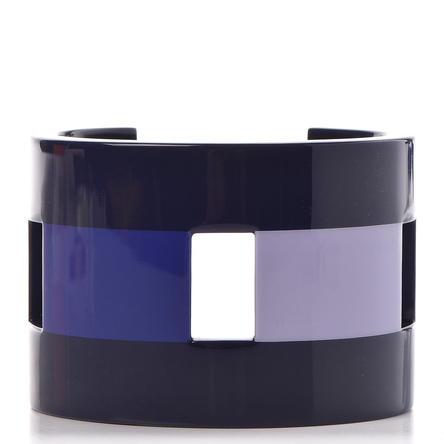 Hermes Lacquered Wood Pixel Bracelet M Bleu Nuit Parme 1 of 6