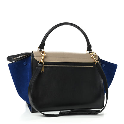 Celine Calfskin Suede Medium Tri-color Trapeze Sand 3 of 8