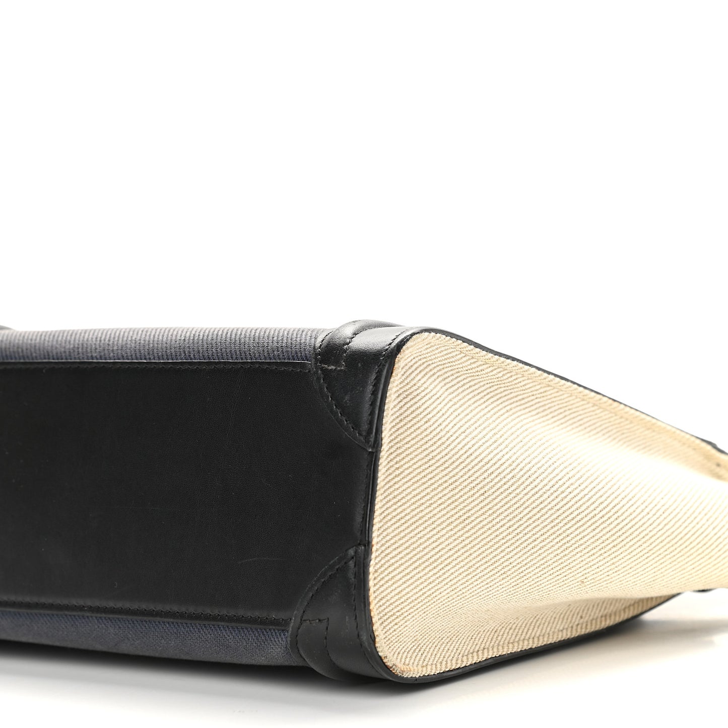 Canvas Smooth Calfskin Nano Tri-Color Luggage Navy Blue
