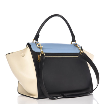 Celine Smooth Calfskin Medium Tri-Color Trapeze Blue Lavender 4 of 9