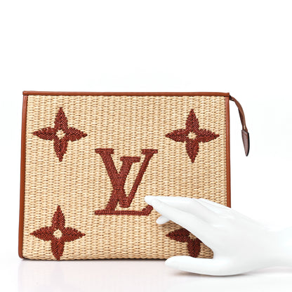 Louis Vuitton Raffia Monogram Giant Toiletry Pouch 26 Tan 2 of 9