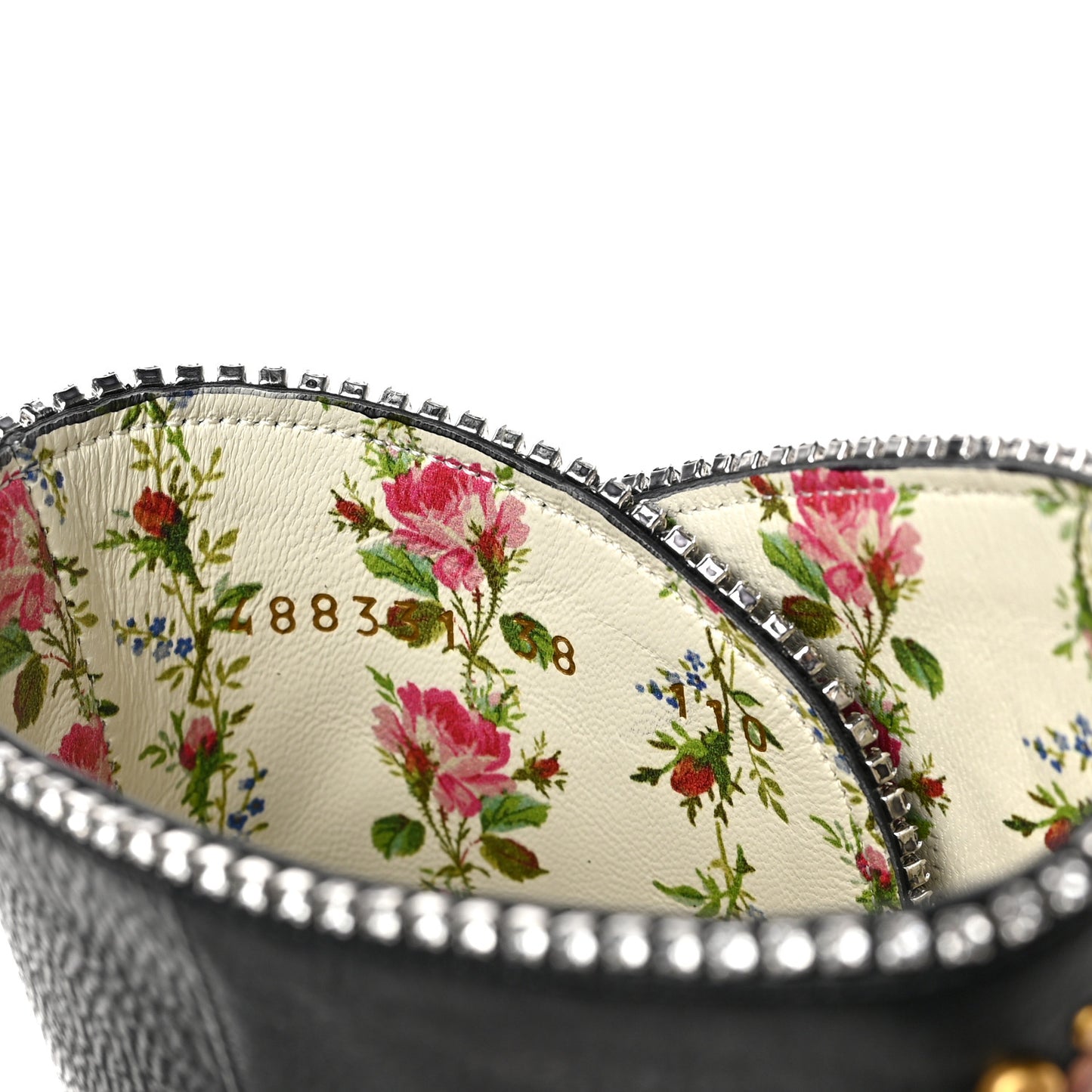 Calfskin Floral Crystal Embroidered Fosca Boots 38 Black
