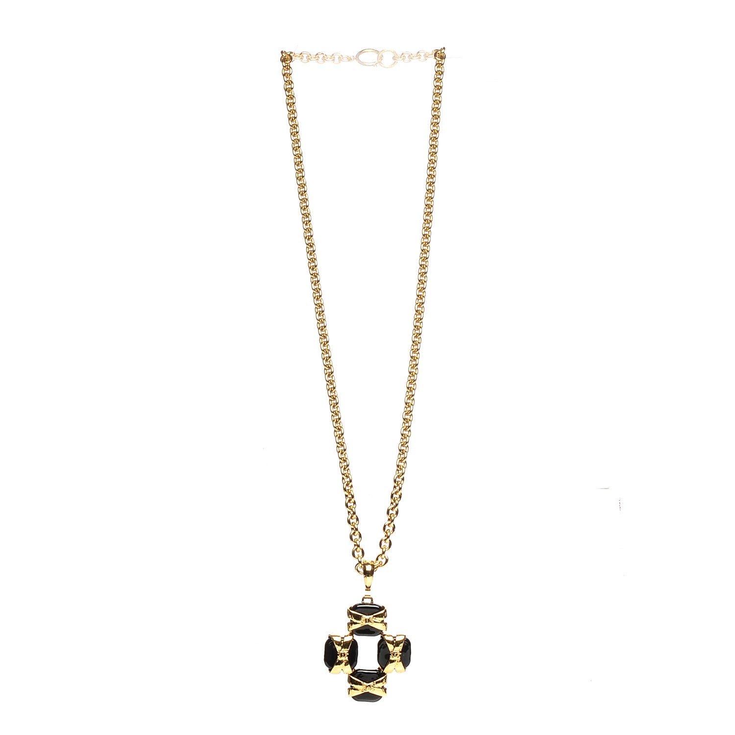 Chanel CC Necklace Gold Black 3 of 6