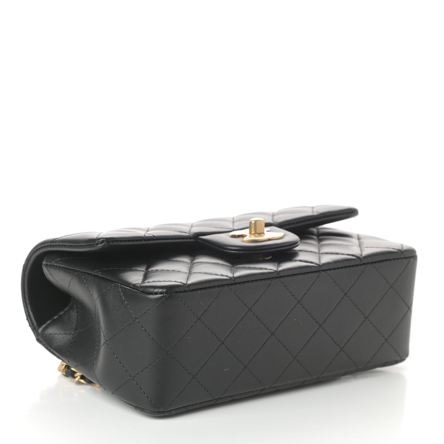 Chanel Lambskin Quilted Mini Top Handle Rectangular Flap Black 4 of 9