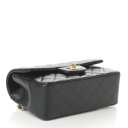 Chanel Lambskin Quilted Mini Top Handle Rectangular Flap Black 4 of 9