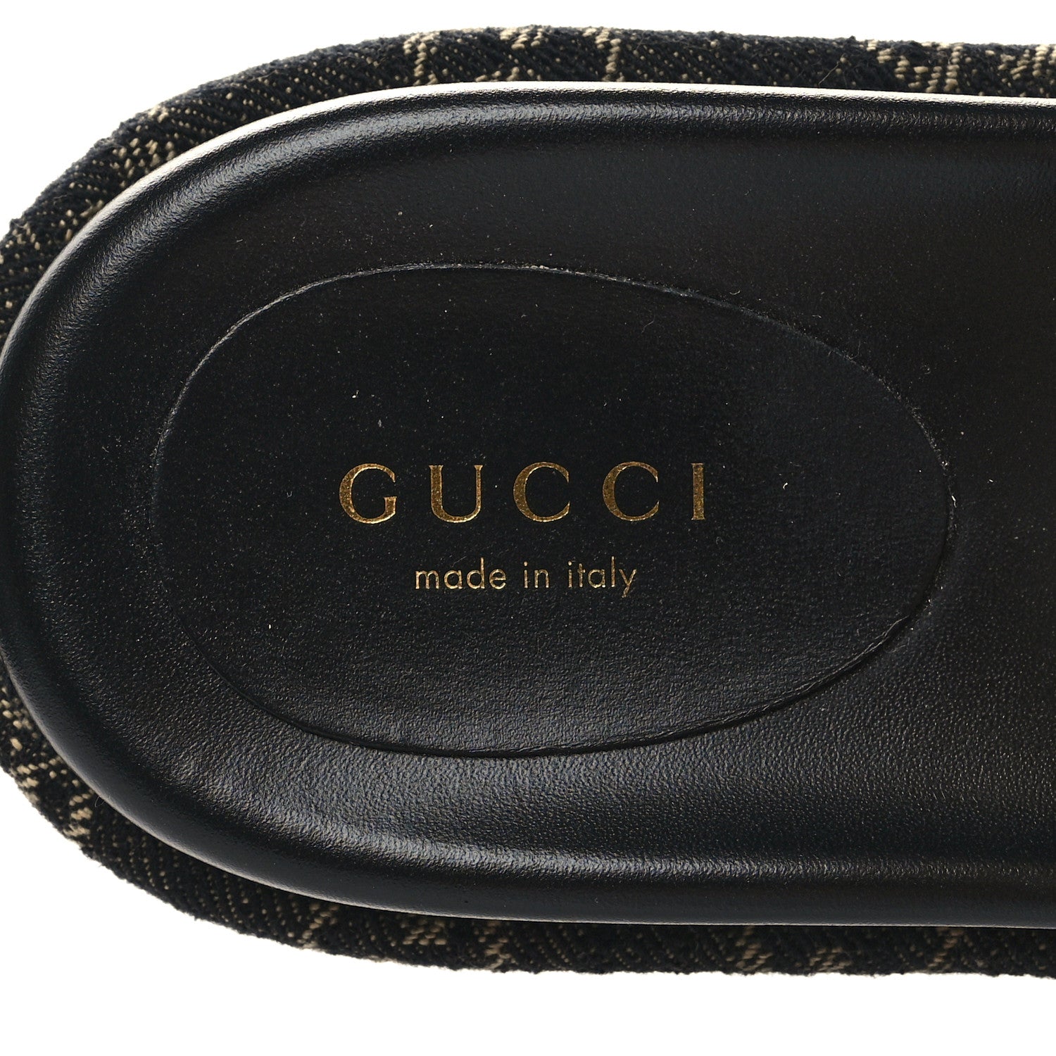 Gucci Jacquard Black Denim GG Monogram Angelina Platform 55mm Slide Sandals 36 Black Ivory 8 of 8