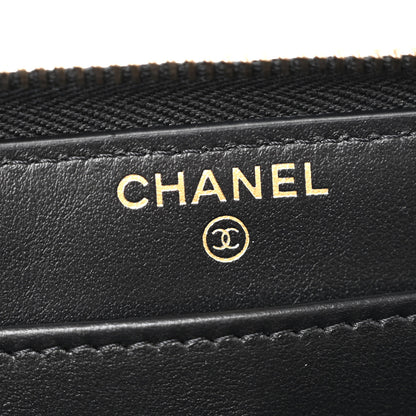Chanel Caviar Quilted Enamel Long Zipped Wallet Black 6 of 9