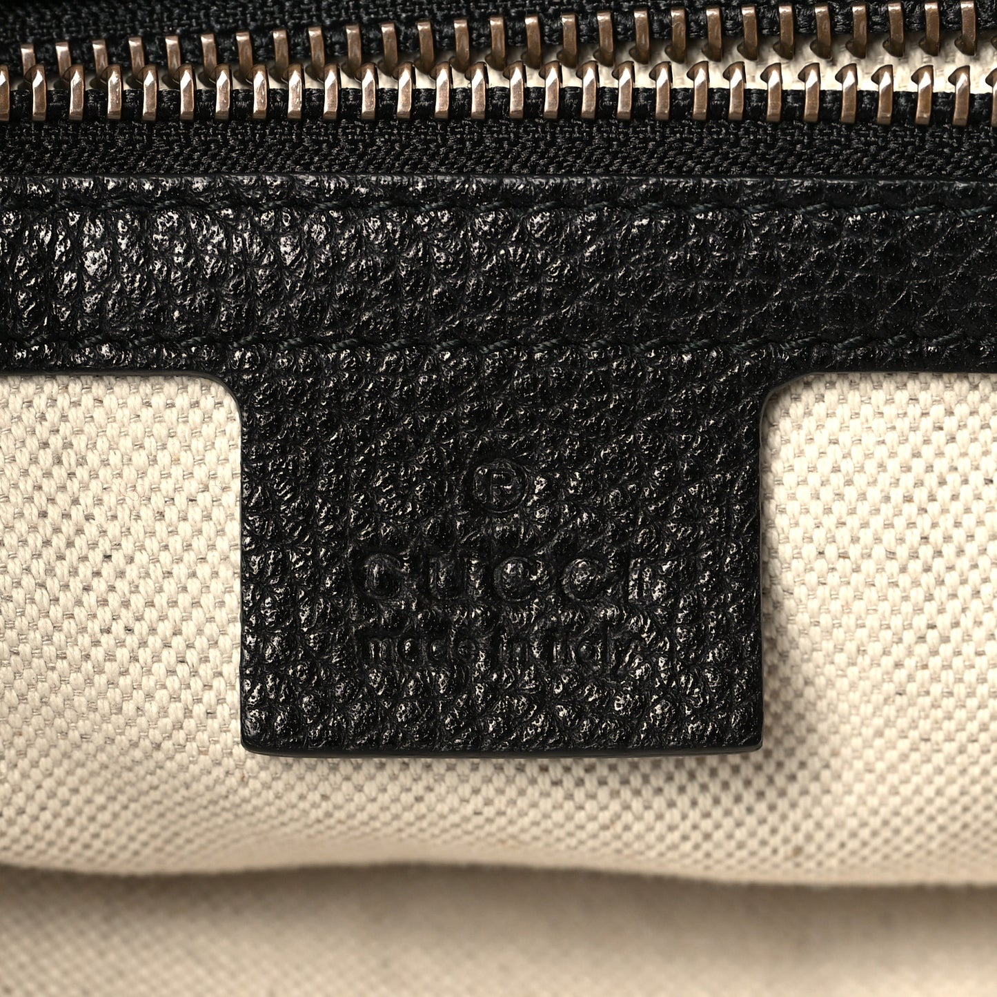Grained Calfskin Logo Half Moon Hobo Black