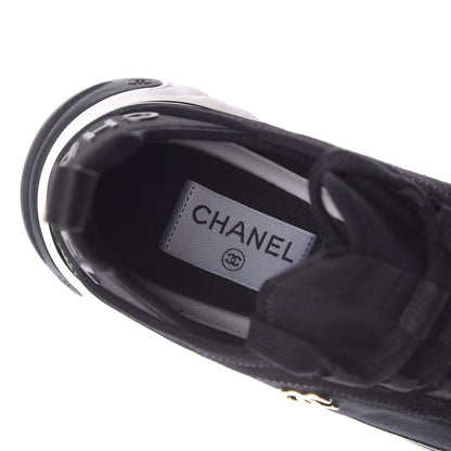 Chanel Velvet Calfskin Mixed Fibers CC Sneakers 37 Black 8 of 11