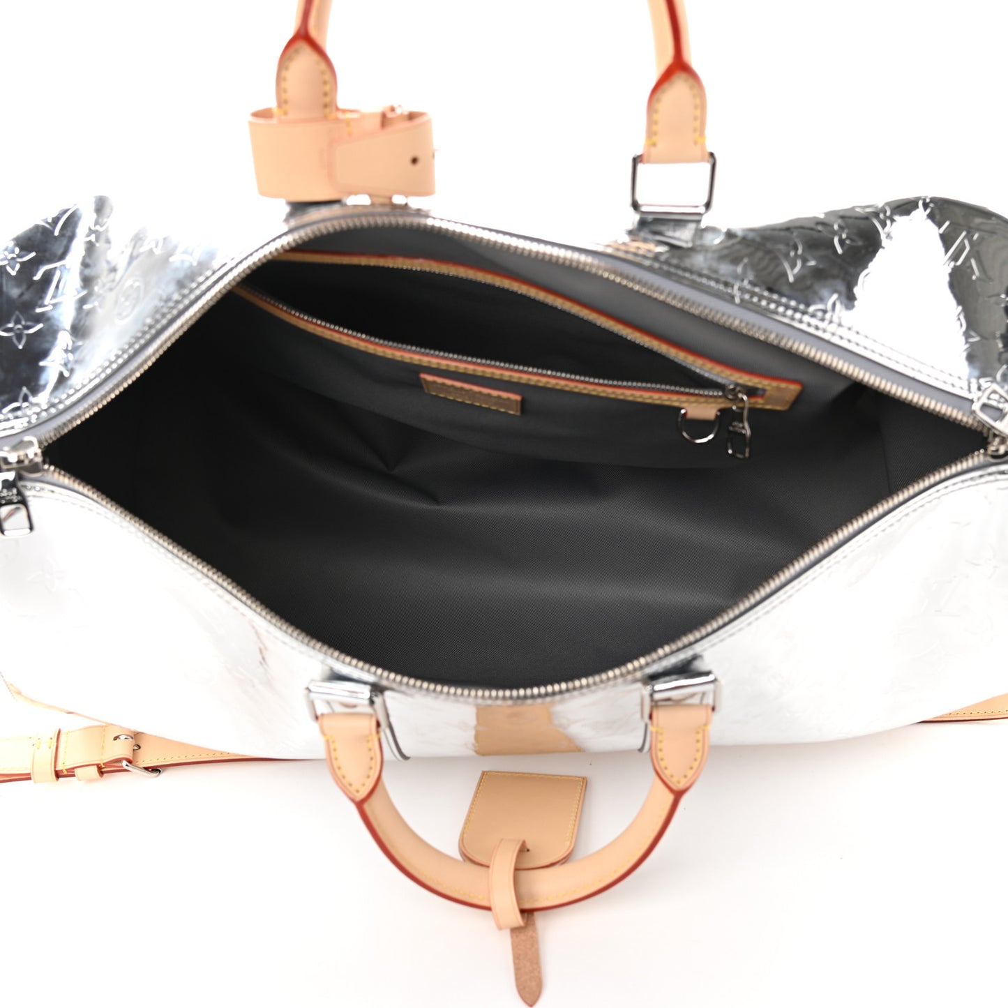 Monogram Mirror Keepall Bandouliere 50 Silver